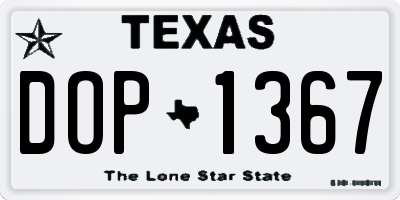TX license plate DOP1367