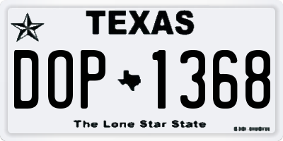 TX license plate DOP1368