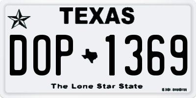 TX license plate DOP1369