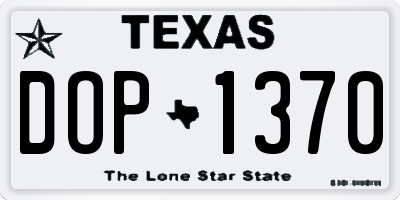 TX license plate DOP1370