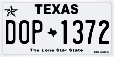 TX license plate DOP1372