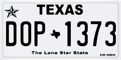 TX license plate DOP1373