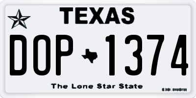 TX license plate DOP1374