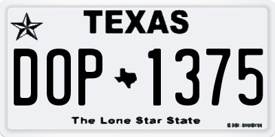 TX license plate DOP1375