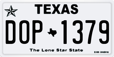 TX license plate DOP1379