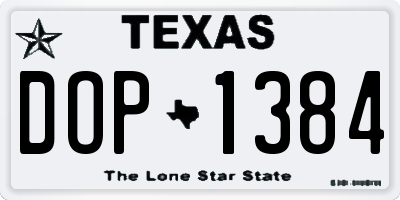 TX license plate DOP1384