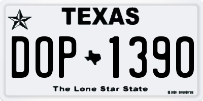 TX license plate DOP1390