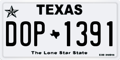 TX license plate DOP1391