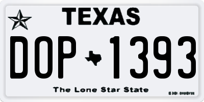 TX license plate DOP1393