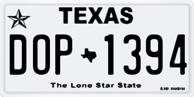 TX license plate DOP1394