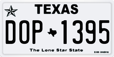 TX license plate DOP1395