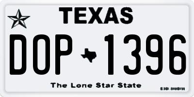 TX license plate DOP1396