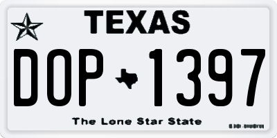 TX license plate DOP1397