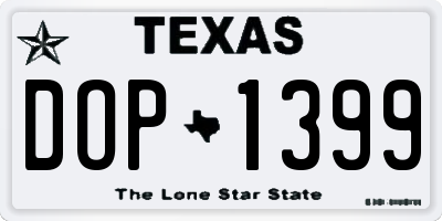 TX license plate DOP1399