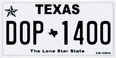 TX license plate DOP1400