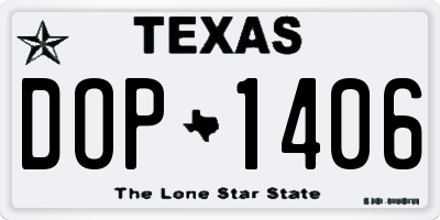 TX license plate DOP1406