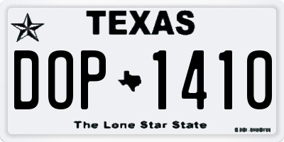 TX license plate DOP1410
