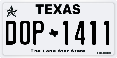 TX license plate DOP1411