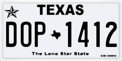TX license plate DOP1412