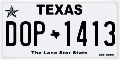 TX license plate DOP1413