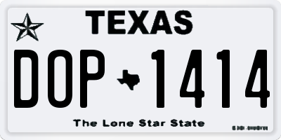 TX license plate DOP1414