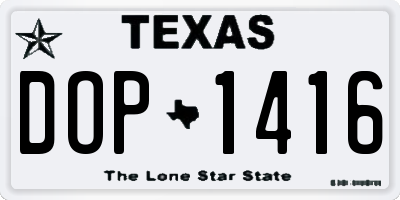 TX license plate DOP1416