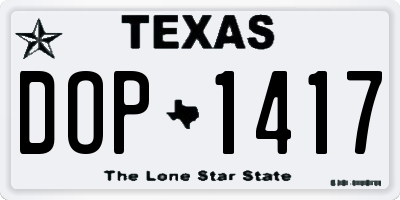 TX license plate DOP1417