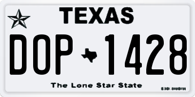 TX license plate DOP1428
