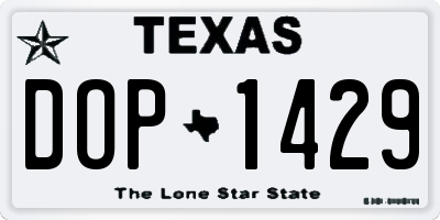 TX license plate DOP1429