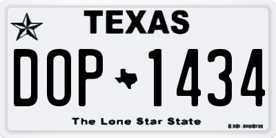 TX license plate DOP1434
