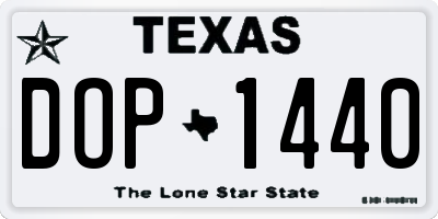 TX license plate DOP1440
