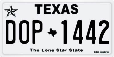TX license plate DOP1442
