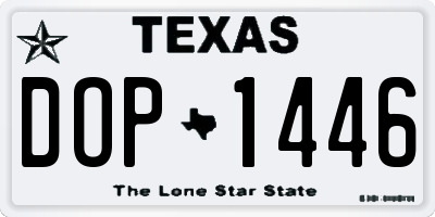 TX license plate DOP1446