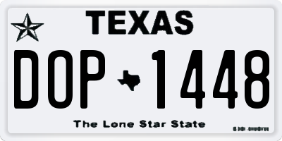 TX license plate DOP1448
