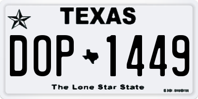 TX license plate DOP1449