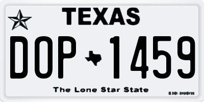 TX license plate DOP1459
