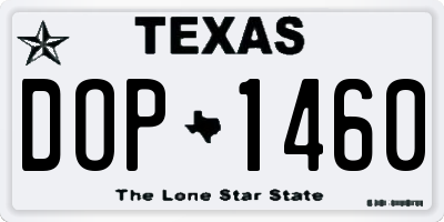 TX license plate DOP1460