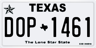 TX license plate DOP1461