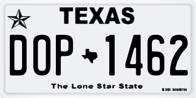 TX license plate DOP1462
