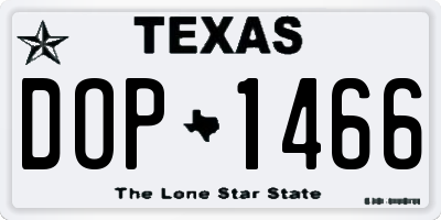 TX license plate DOP1466