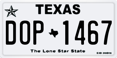 TX license plate DOP1467