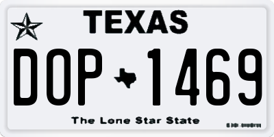 TX license plate DOP1469