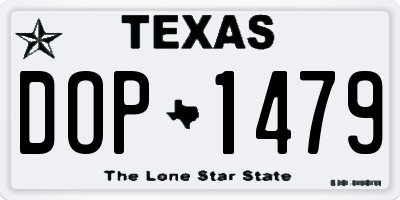 TX license plate DOP1479