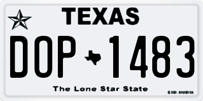 TX license plate DOP1483