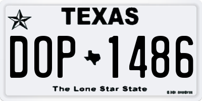 TX license plate DOP1486