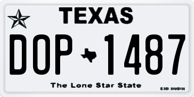 TX license plate DOP1487