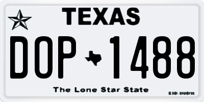 TX license plate DOP1488