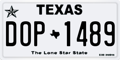 TX license plate DOP1489