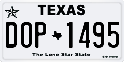 TX license plate DOP1495