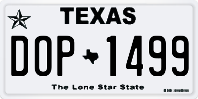 TX license plate DOP1499